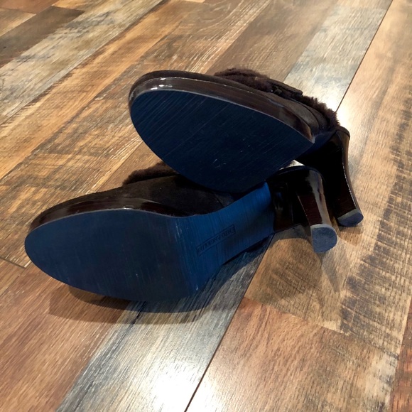 ENZO ANGIOLINI Eastercero Brown Suede Fur Mules - Picture 3 of 6